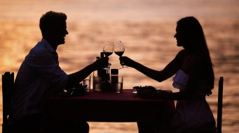 Romantic dinner set up on the beach (with music)